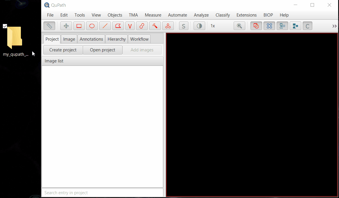 creating a project with slices in QuPath