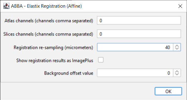 Affine elastix registration