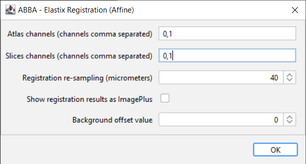 Affine elastix registration multi channel