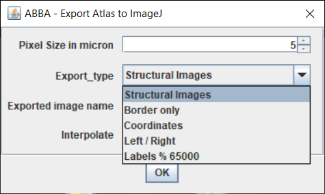 Export atlas options